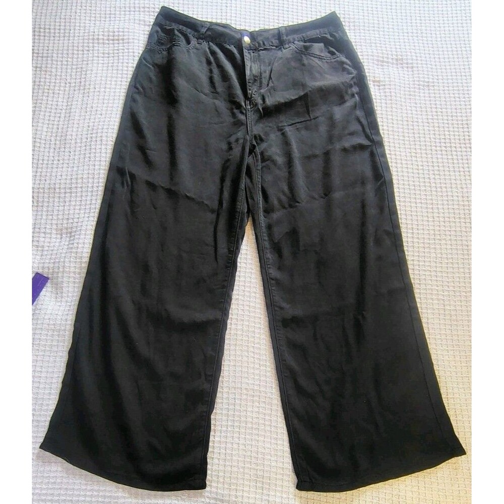 Yozy Straight Wide Leg Pants Black Size XXL NWT 90s Y2K Goth Grunge Alt Indie
